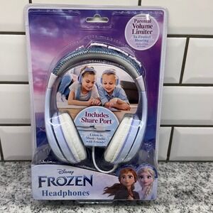 Disney Kids OS Frozen Headphones Blue Volume Limited Share Port Elsa Anna Olaf